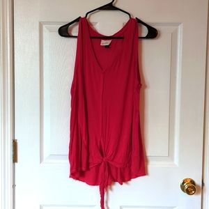 Universal Thread Red Casual Tank Top - Tie Front